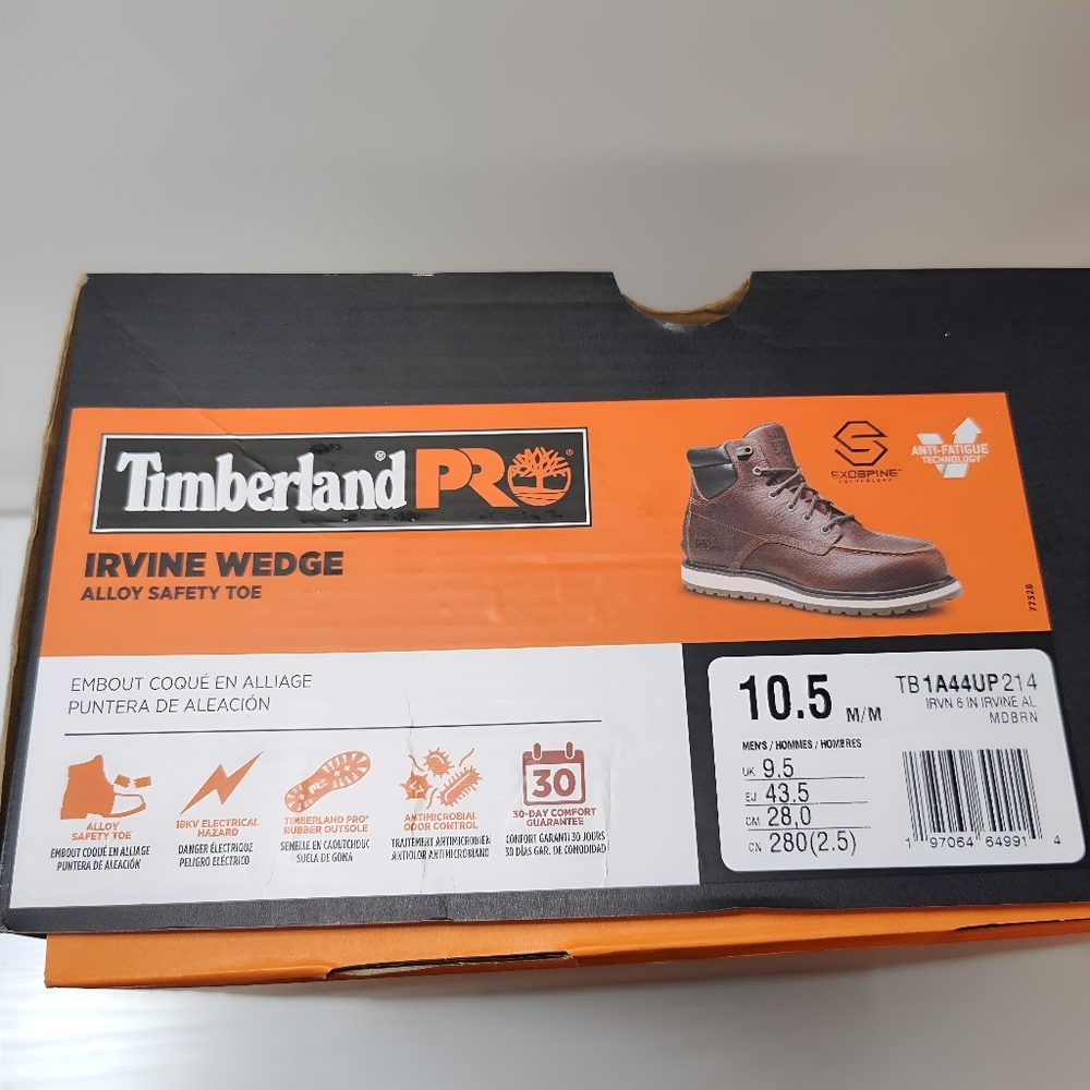 Timberland PRO 6" IRVINE Wedge ALLOY Toe Work Boot MEN'S Size 10.5 TB1A44UP214 - Picture 8 of 12